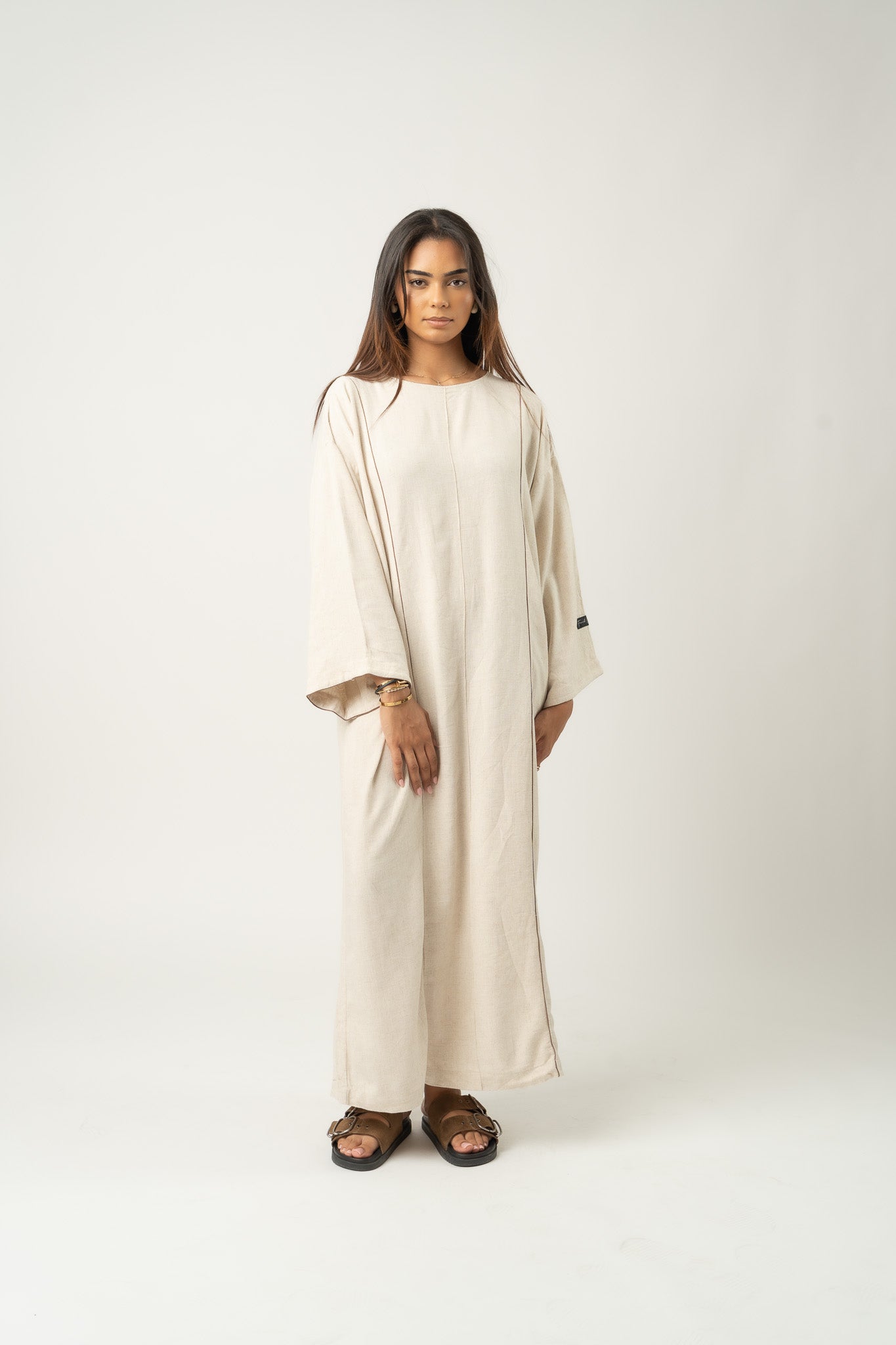 Robe maxi en mélange de lin