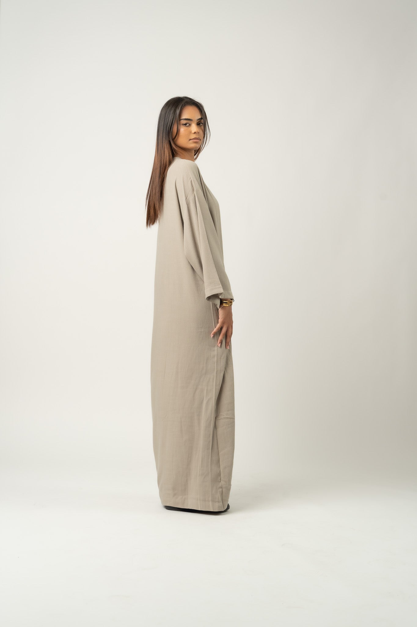 Robe maxi en mélange de lin