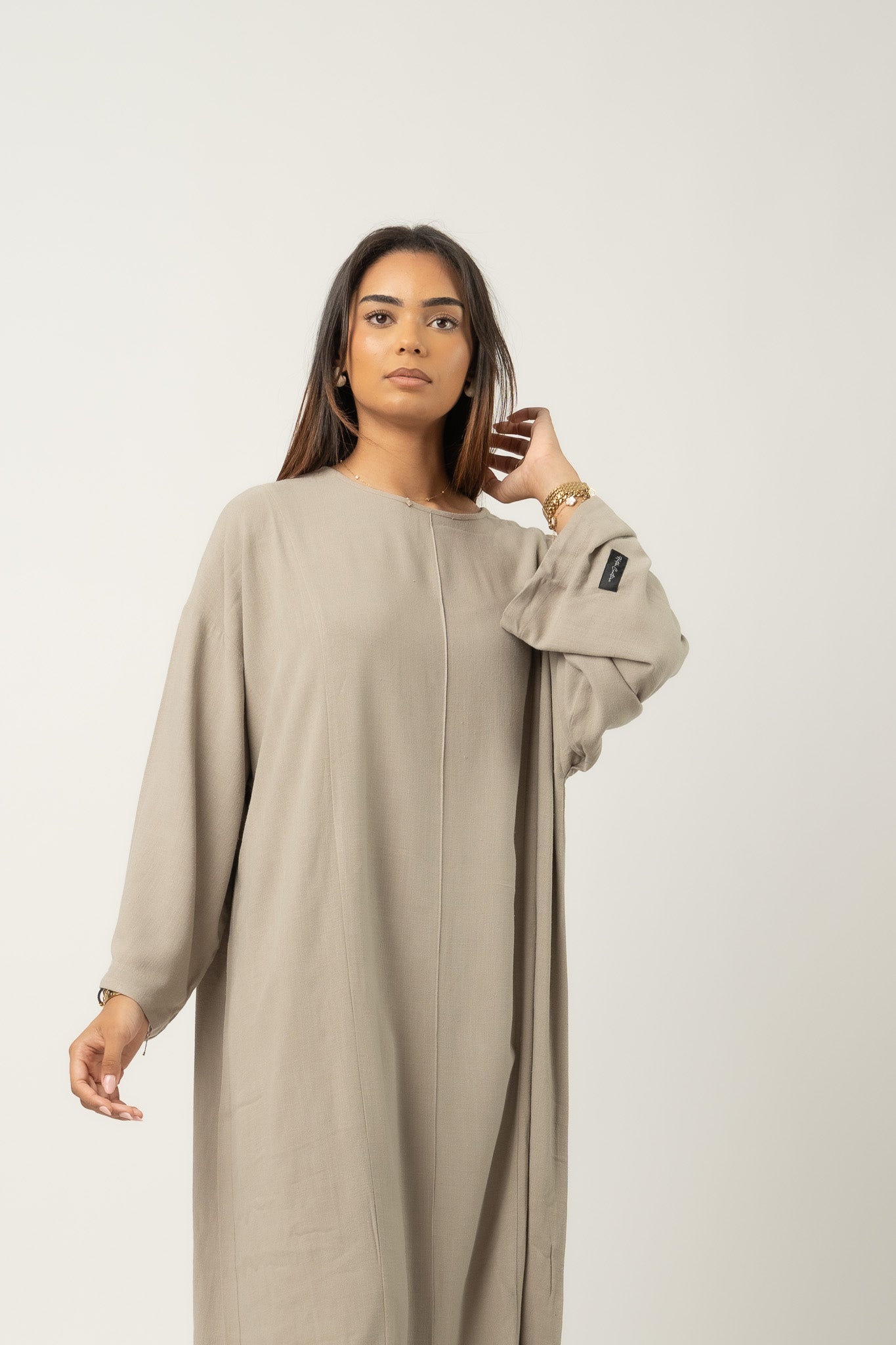 Robe maxi en mélange de lin