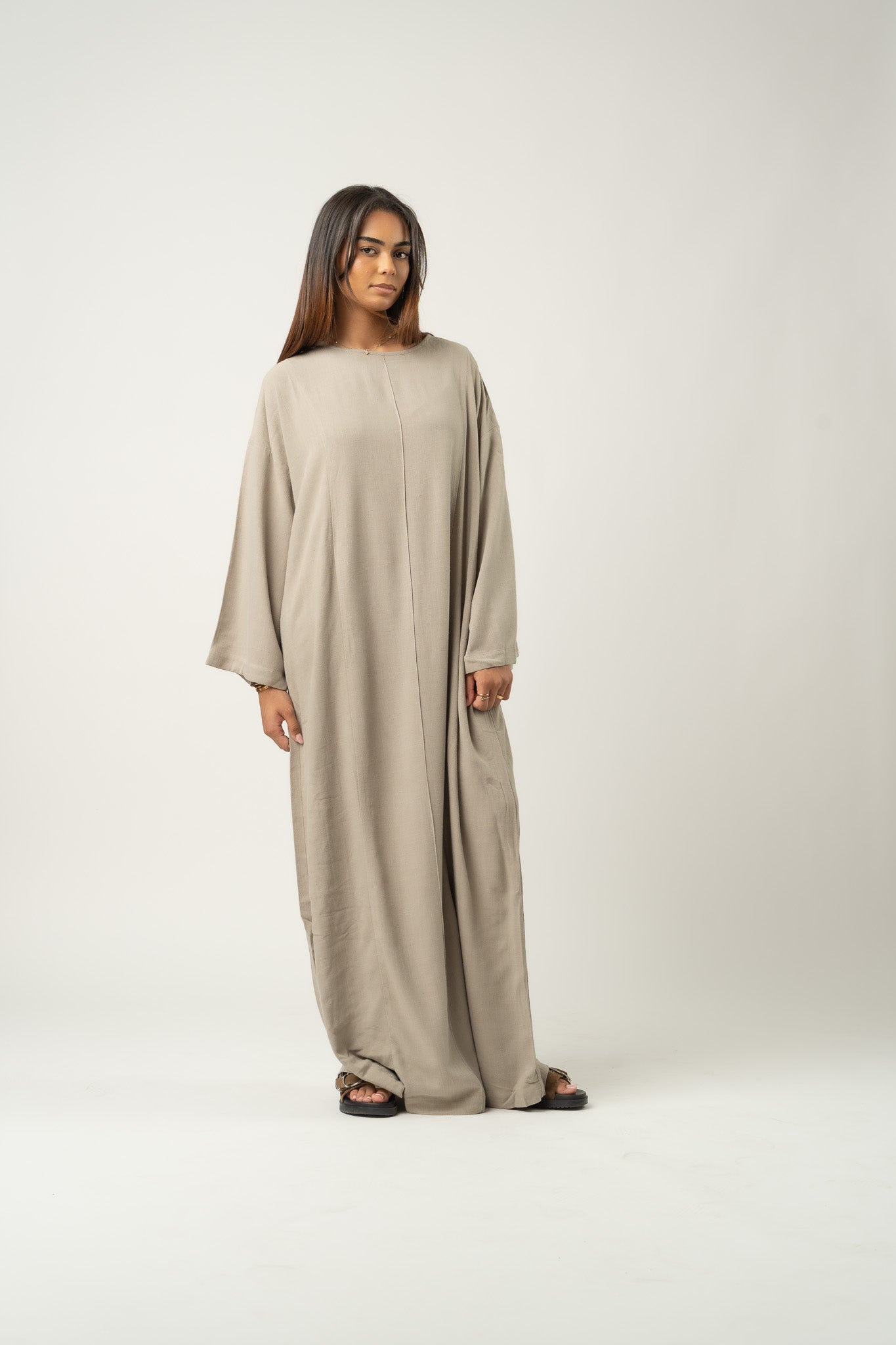 Robe maxi en mélange de lin