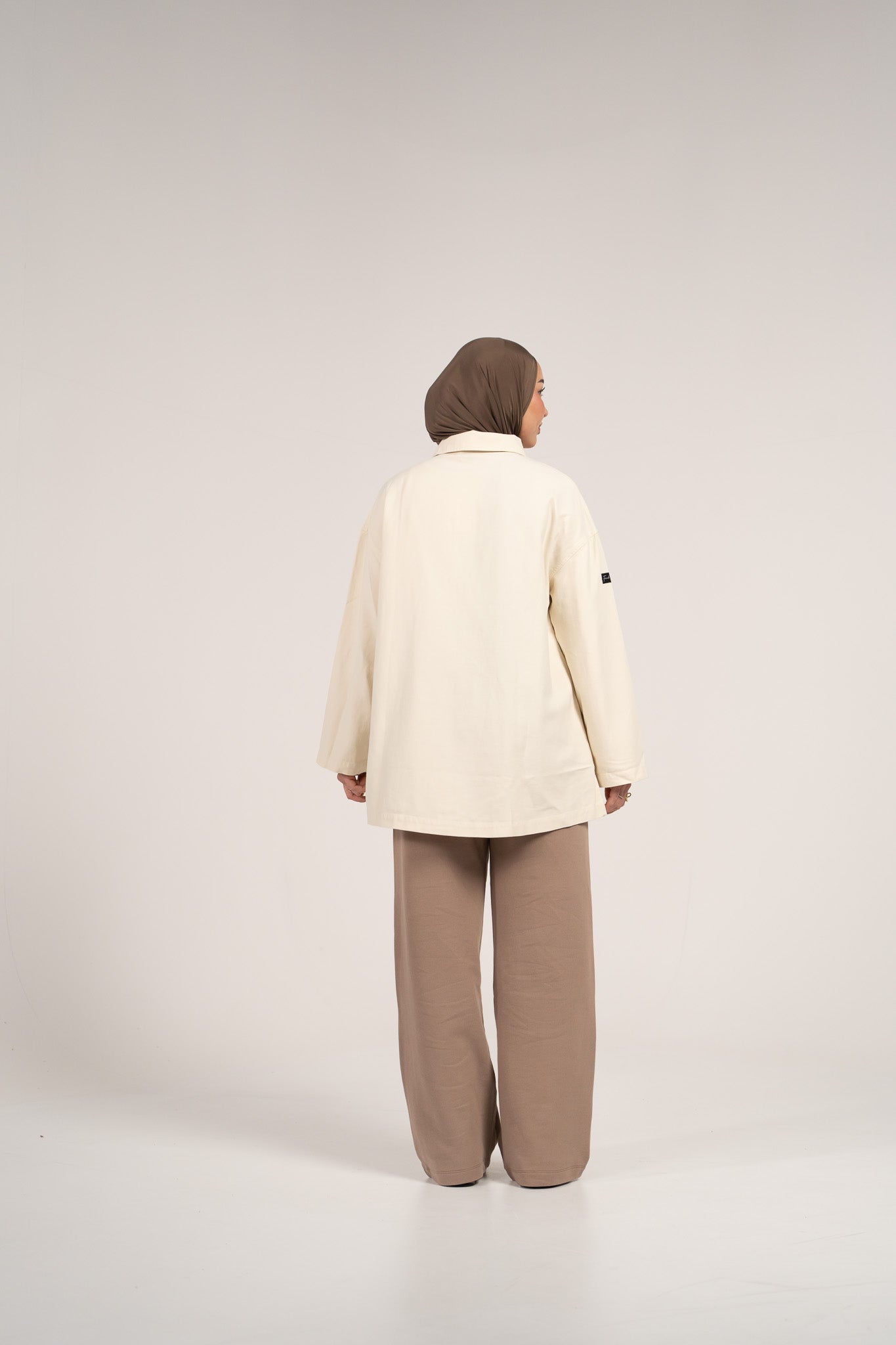 Übergroßes Lyocellhemd in Creme