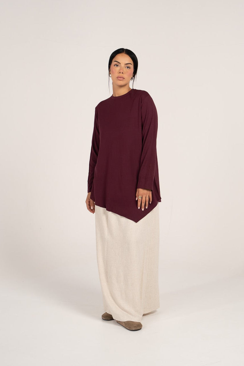 Top en modal asymétrique