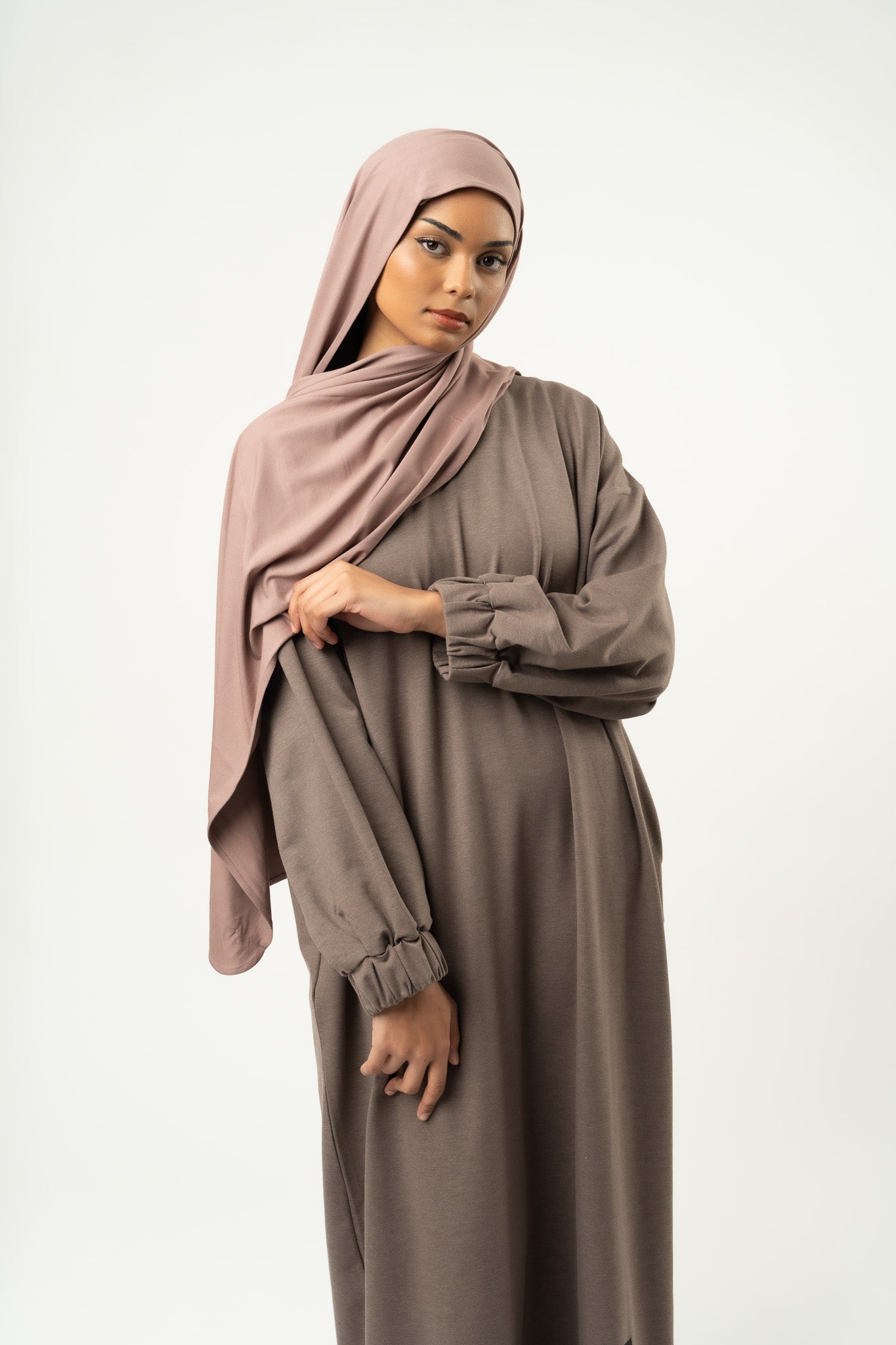 Pack Hijab & Bandeau en jersey prune
