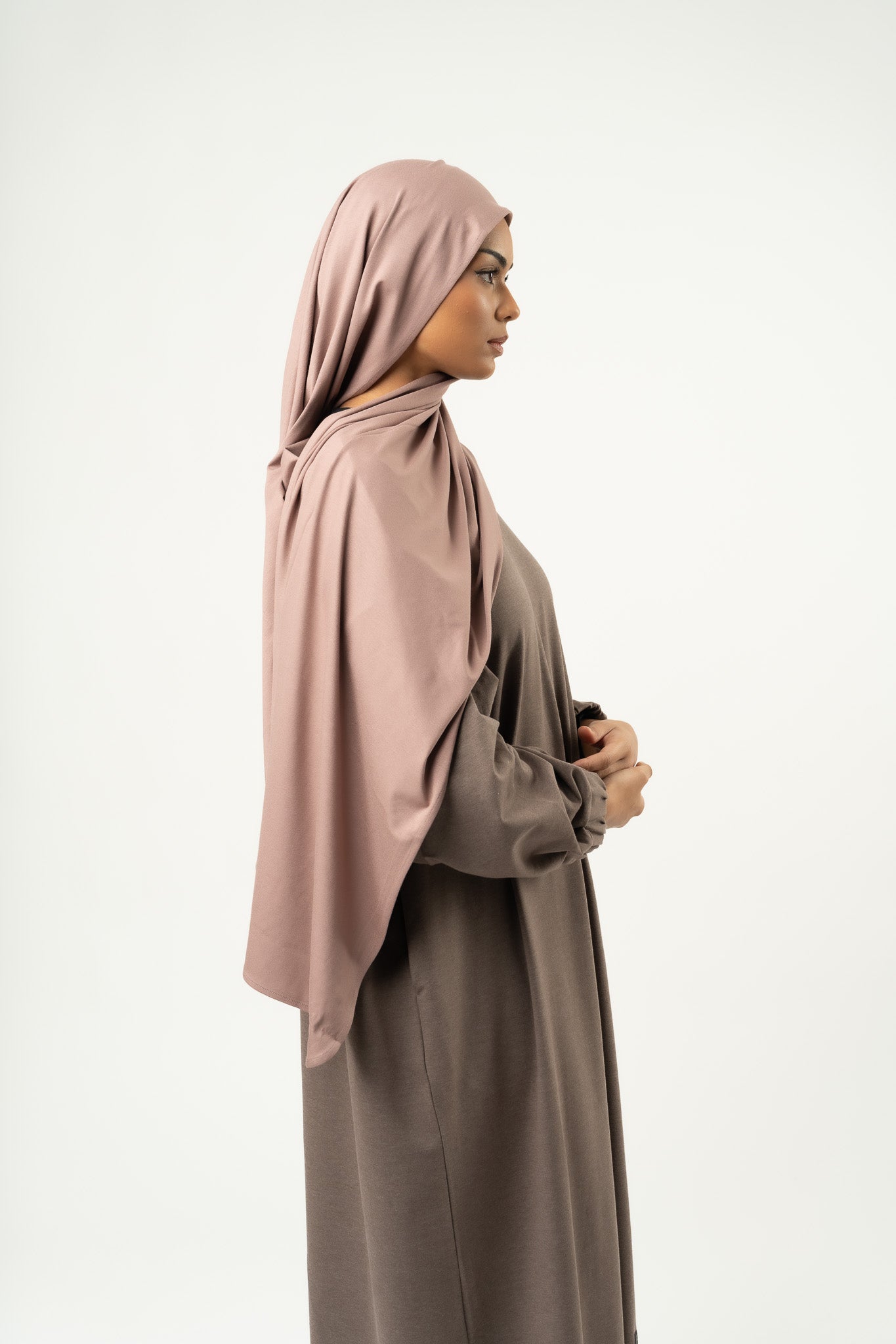 Set Hijab & Stirnband aus Pflaumen-Jersey