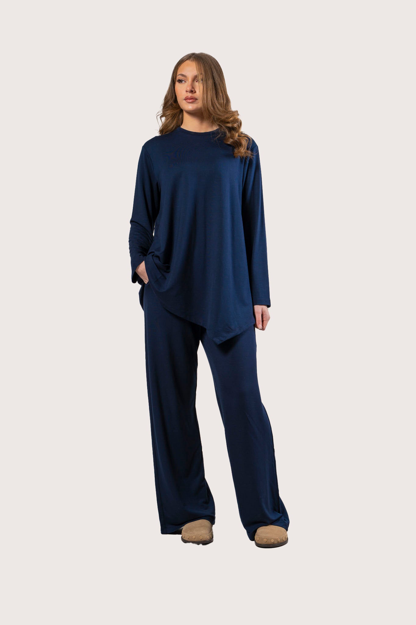 T-shirt en modal asymétrique