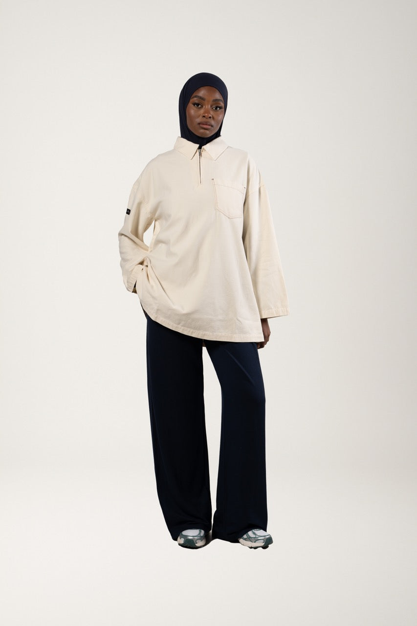 Chemise oversize en lyocell cream
