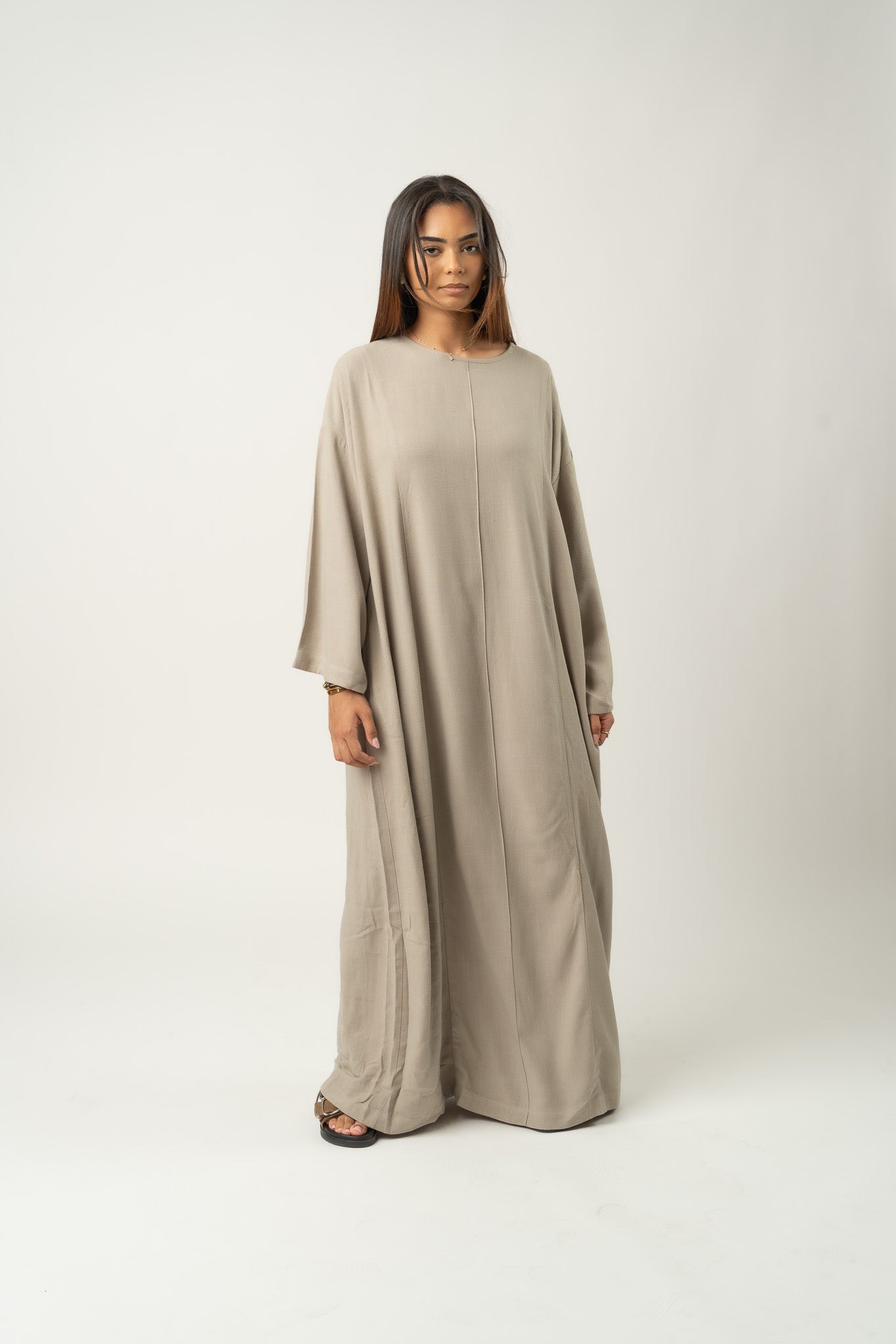 Robe maxi en mélange de lin