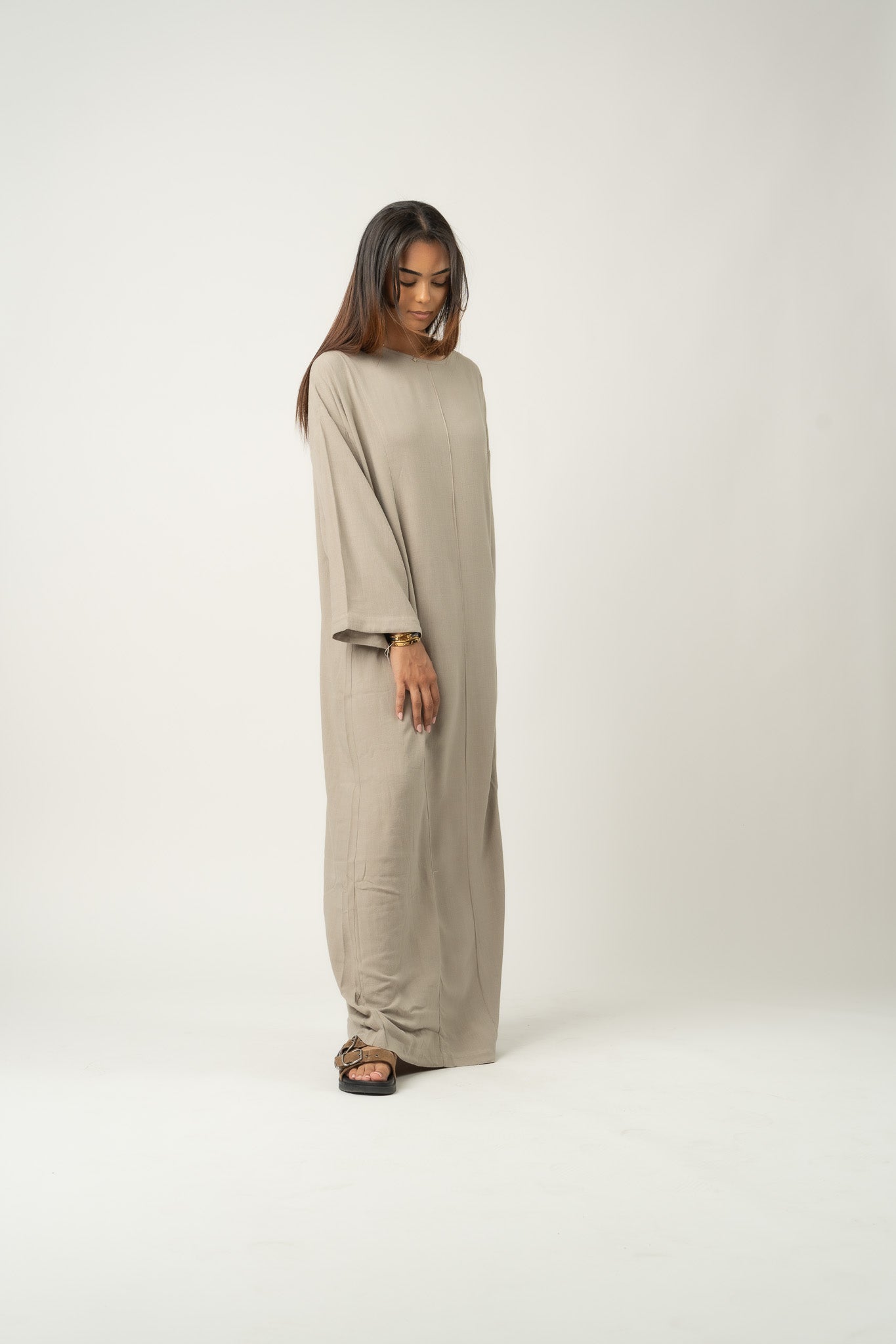 Robe maxi en mélange de lin