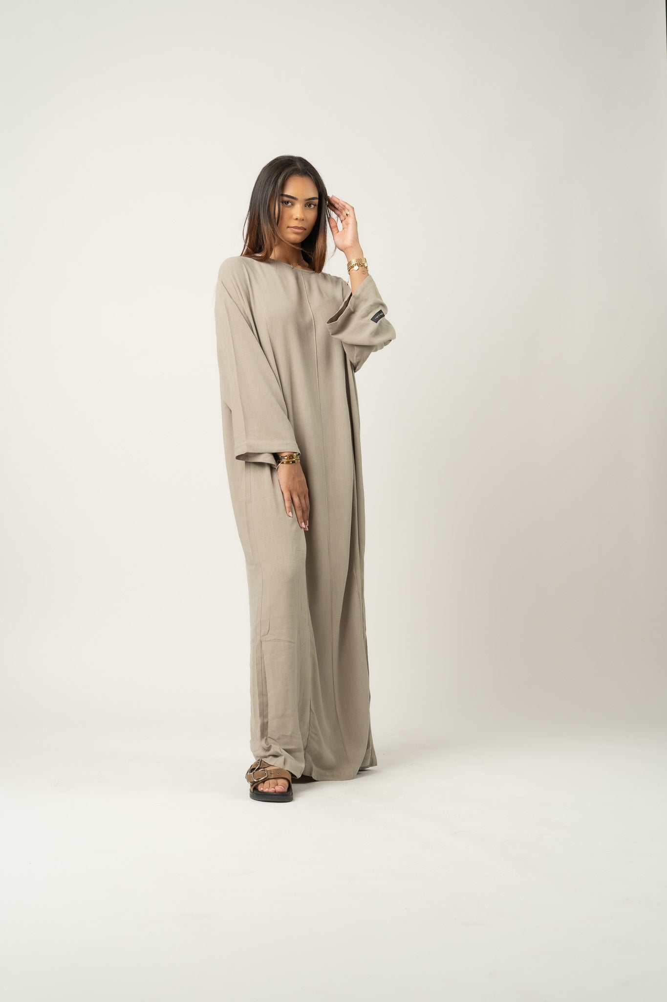 Robe maxi en mélange de lin