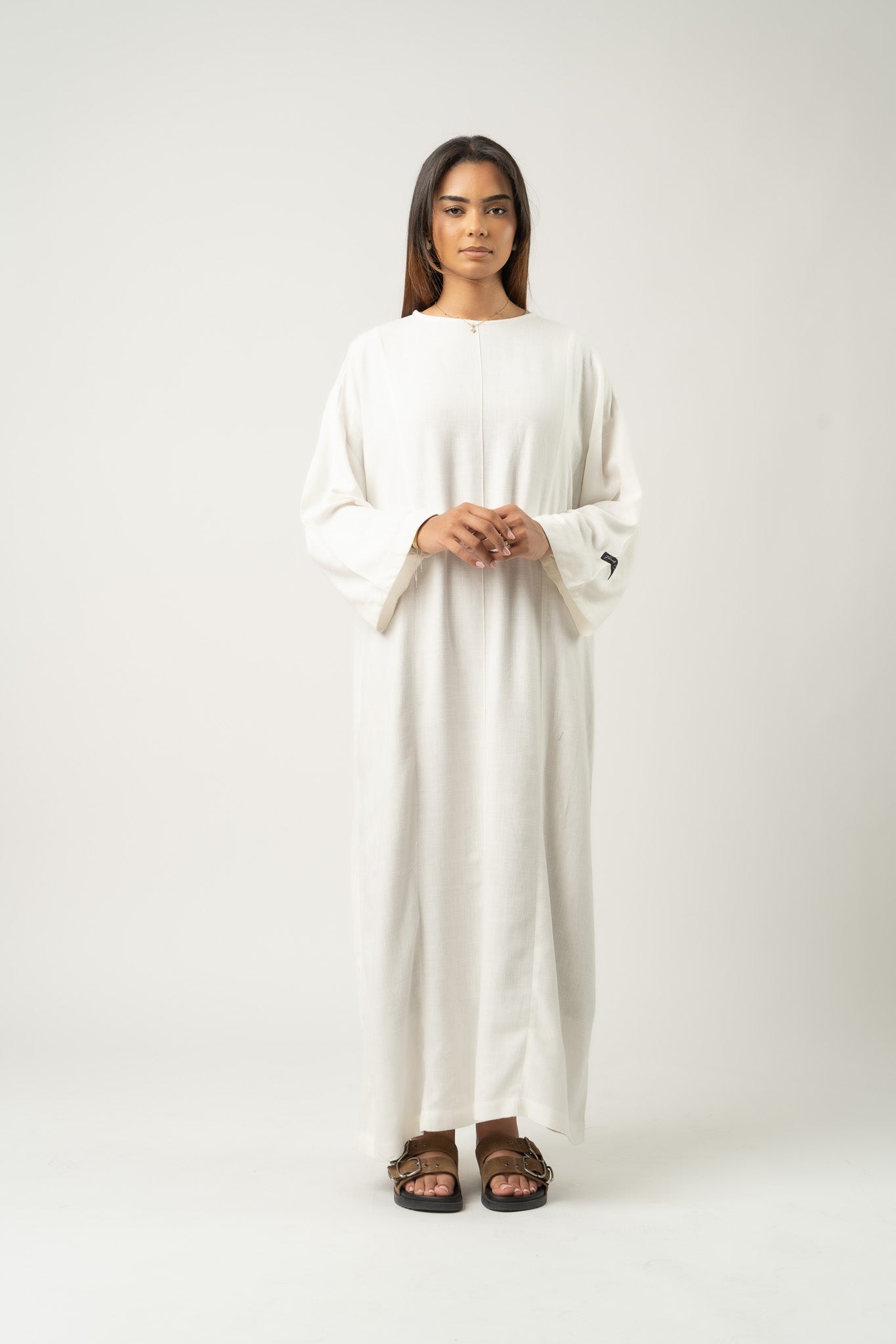 Robe maxi en mélange de lin