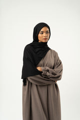 Set Hijab & Stirnband aus schwarzem Jersey