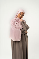 Pack Hijab & Stirnband aus Jersey in Pastellrosa