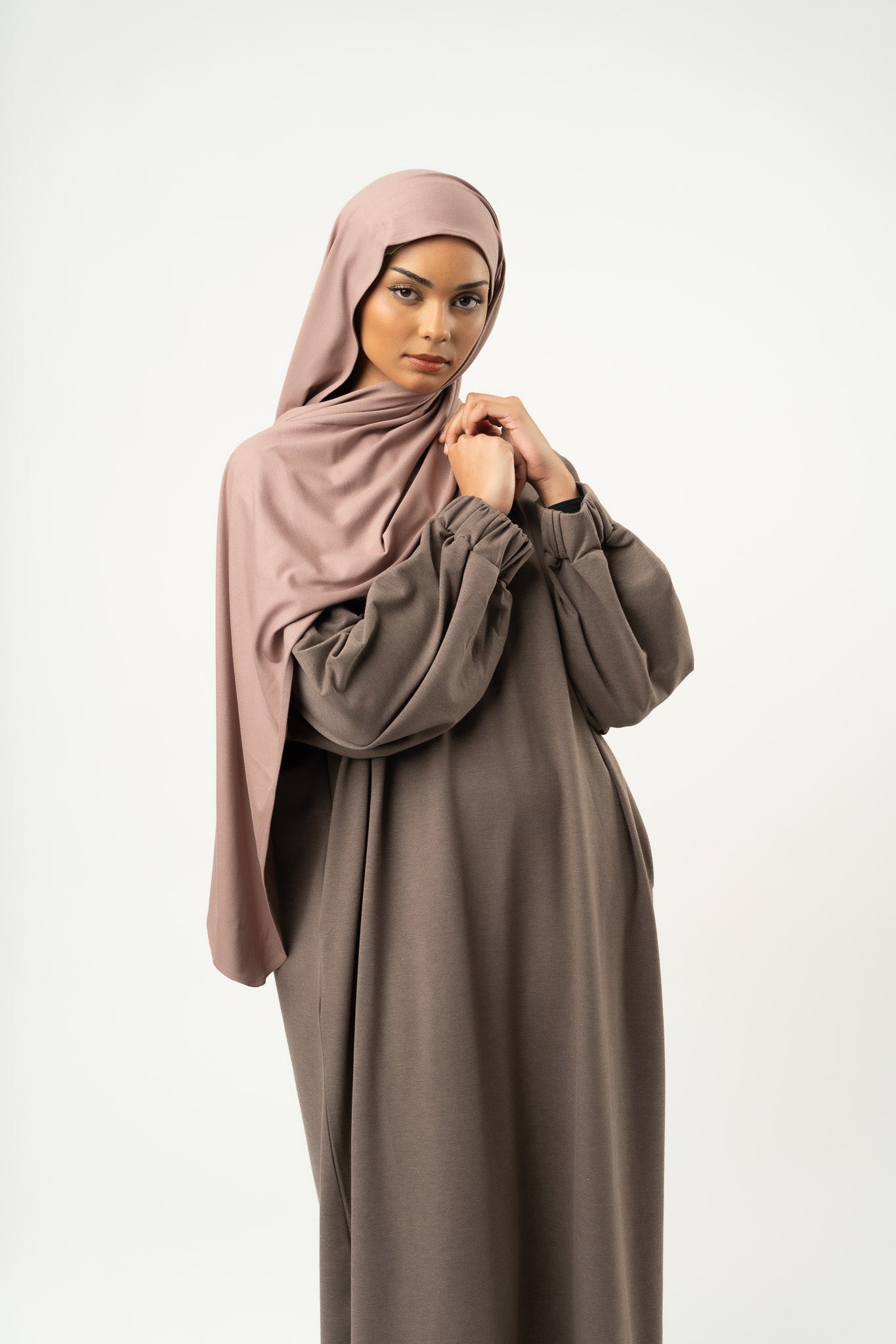 Set Hijab & Stirnband aus Pflaumen-Jersey