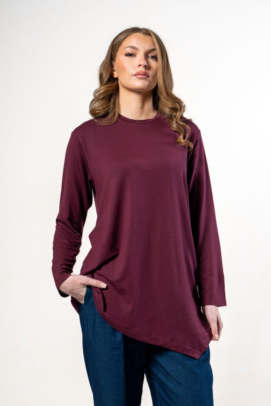 T-shirt en modal asymétrique